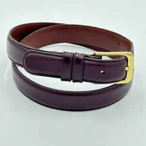 Vintage Coach Women Burgundy Leather‎ Belt Gold Buckle 1" Size 30 Old Money 90s